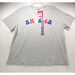 Spirit of America Womens XXL Heather Gray America Graphic Tee NWT Patriotic